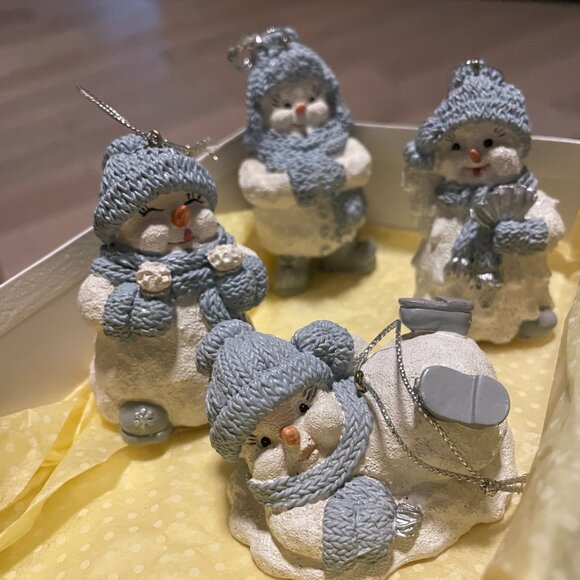 Lot of 4 Snow Buddies Christmas Ornaments – Adorable Vintage Holiday Collectible - Picture 2 of 2